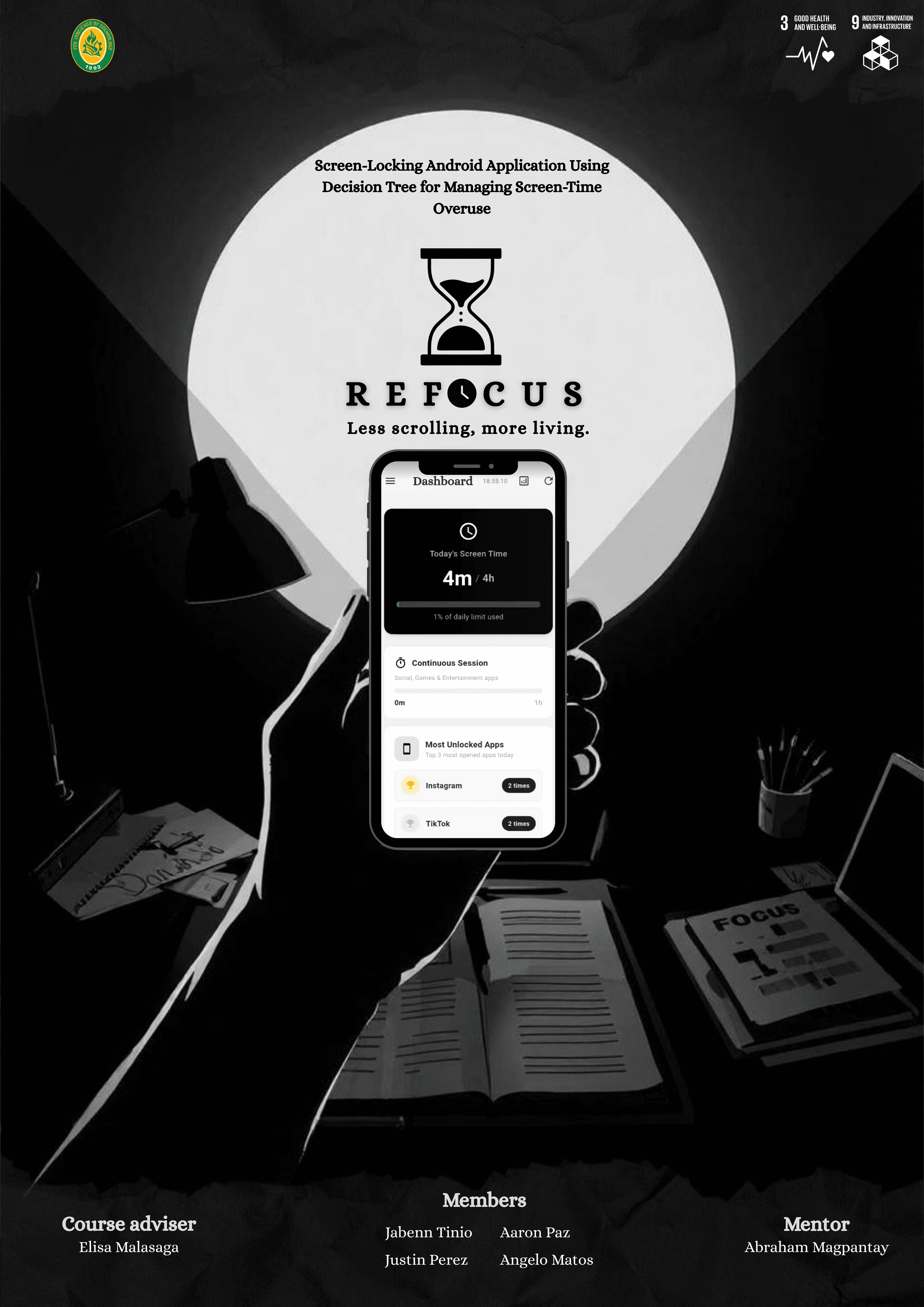 REFocus:Screen-Locking Android Application Using Decision Tree for Managing Screen-Time Overuse